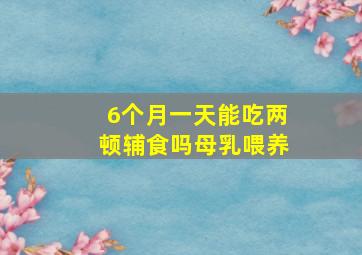 6个月一天能吃两顿辅食吗母乳喂养