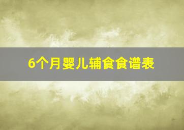 6个月婴儿辅食食谱表