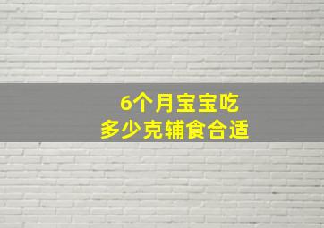 6个月宝宝吃多少克辅食合适