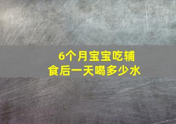 6个月宝宝吃辅食后一天喝多少水