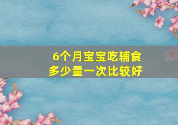 6个月宝宝吃辅食多少量一次比较好