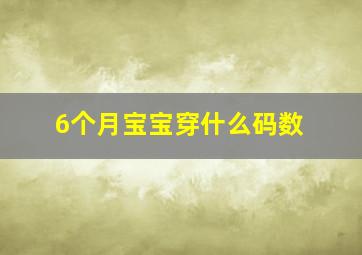 6个月宝宝穿什么码数