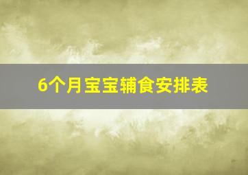 6个月宝宝辅食安排表