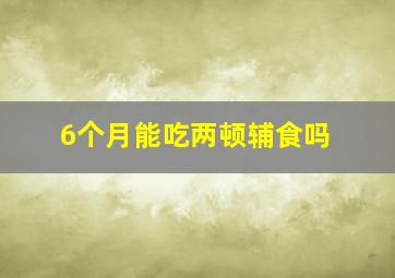 6个月能吃两顿辅食吗