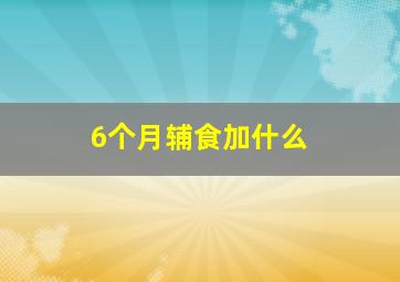 6个月辅食加什么