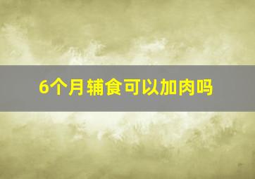 6个月辅食可以加肉吗