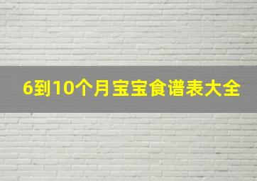 6到10个月宝宝食谱表大全