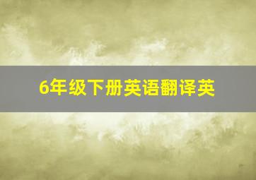 6年级下册英语翻译英