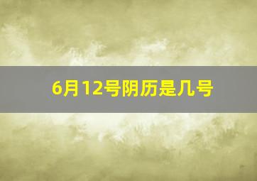 6月12号阴历是几号