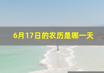 6月17日的农历是哪一天