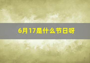 6月17是什么节日呀