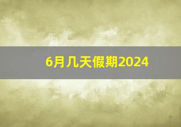 6月几天假期2024