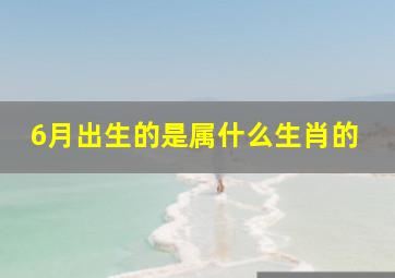 6月出生的是属什么生肖的