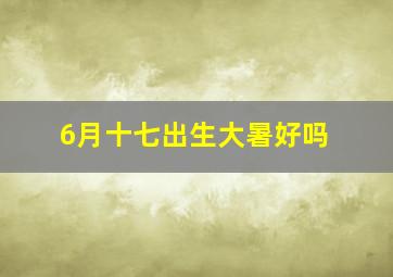 6月十七出生大暑好吗