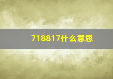 718817什么意思