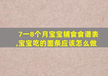 7一8个月宝宝辅食食谱表,宝宝吃的面条应该怎么做