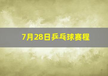 7月28日乒乓球赛程