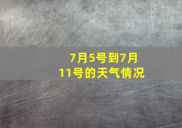 7月5号到7月11号的天气情况