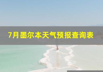 7月墨尔本天气预报查询表