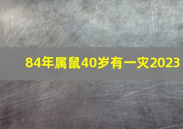 84年属鼠40岁有一灾2023