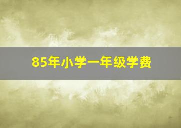 85年小学一年级学费