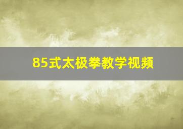 85式太极拳教学视频