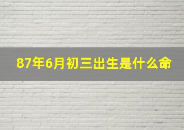 87年6月初三出生是什么命