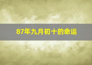 87年九月初十的命运