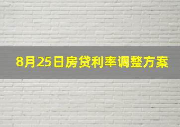 8月25日房贷利率调整方案