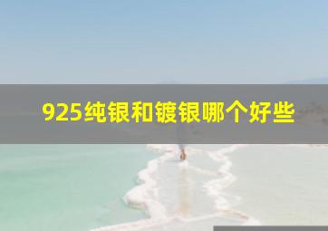 925纯银和镀银哪个好些