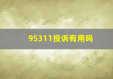 95311投诉有用吗