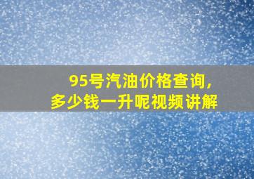 95号汽油价格查询,多少钱一升呢视频讲解