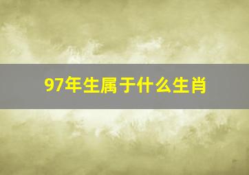 97年生属于什么生肖