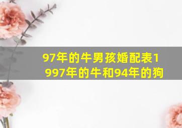 97年的牛男孩婚配表1997年的牛和94年的狗