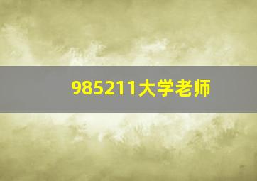 985211大学老师