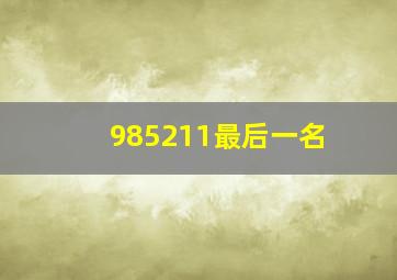 985211最后一名