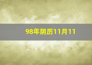 98年阴历11月11