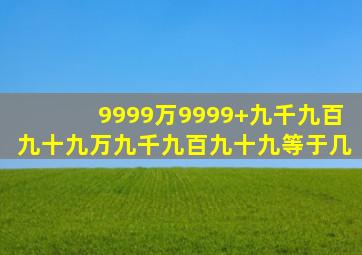 9999万9999+九千九百九十九万九千九百九十九等于几