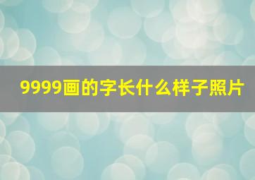 9999画的字长什么样子照片