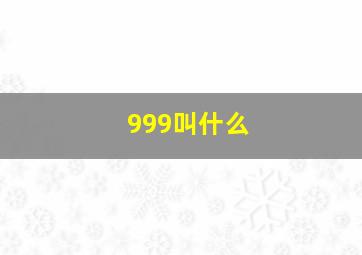 999叫什么