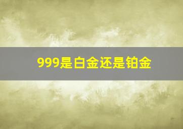 999是白金还是铂金