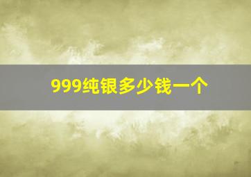 999纯银多少钱一个