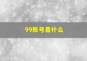 99账号是什么