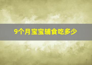 9个月宝宝辅食吃多少