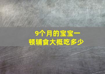 9个月的宝宝一顿辅食大概吃多少