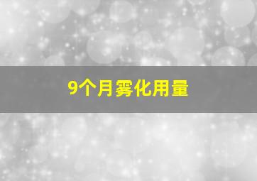 9个月雾化用量