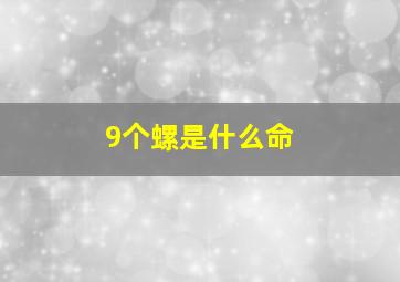 9个螺是什么命