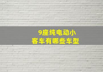 9座纯电动小客车有哪些车型