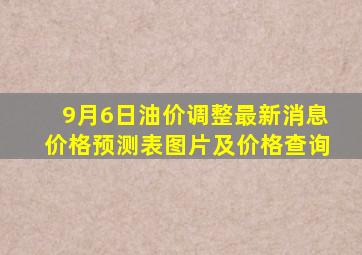 9月6日油价调整最新消息价格预测表图片及价格查询