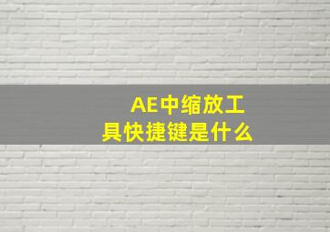 AE中缩放工具快捷键是什么